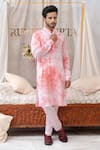 Buy_Runit Gupta_Coral Pure Cotton Tie Dye Kurta Set  _at_Aza_Fashions