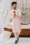 Buy_Runit Gupta_Pink Pure Cotton Plain Kurta Pant Set _at_Aza_Fashions