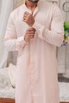 Shop_Runit Gupta_Pink Pure Cotton Plain Kurta Pant Set _at_Aza_Fashions