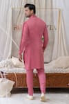 Shop_Runit Gupta_Pink Pure Cotton Plain Pintuck Kurta Pant Set _at_Aza_Fashions