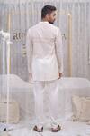 Shop_Runit Gupta_Ivory Cotton, Chanderi Silk Kurta Set_at_Aza_Fashions