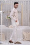 Runit Gupta_Ivory Cotton, Chanderi Silk Kurta Set_Online_at_Aza_Fashions