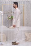 Buy_Runit Gupta_Ivory Cotton, Chanderi Silk Kurta Set_Online_at_Aza_Fashions