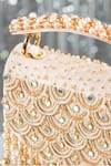 Buy_House Of Vian_Gold Pearls, Beads, Mirrors Embellished Satin Clutch With Sling _Online_at_Aza_Fashions