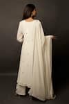 Shop_Jasmine Bains_White Cupro Georgette V Neck Embroidered Angarkha And Palazzo Set _at_Aza_Fashions