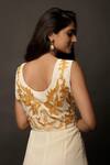 Shop_Jasmine Bains_White Cupro Georgette Scoop Neck Tie And Dye Embroidered Maxi Dress _Online_at_Aza_Fashions