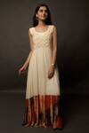 Buy_Jasmine Bains_White Cupro Georgette Scoop Neck Tie And Dye Embroidered Maxi Dress _at_Aza_Fashions