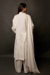 Shop_Jasmine Bains_White 100% Cotton Band Collar Embroidered Kurta Palazzo Set _at_Aza_Fashions