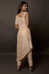 Shop_Jasmine Bains_Peach Cupro Crepe Asymmetric Tunic And Pant Set _at_Aza_Fashions