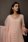 Buy_Jasmine Bains_Peach Kurta And Inner Scoop Embroidered Pant Set _Online_at_Aza_Fashions
