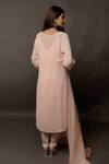 Shop_Jasmine Bains_Peach Kurta And Inner Scoop Embroidered Pant Set _at_Aza_Fashions