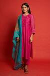 Buy Priti Prashant Pink Cotton Mul And Sheer Jasmine Bodice Embroidered Kurta Pant Set Online at Aza Fashions Buy_Priti Prashant_Pink Cotton Mul And Sheer Jasmine Bodice Embroidered Kurta Pant Set _Online_at_Aza_Fashions