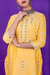 Buy_Priya Chaudhary_Yellow Chanderi Silk Kurta Set For Kids_Online_at_Aza_Fashions