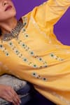 Shop_Priya Chaudhary_Yellow Chanderi Silk Kurta Set For Kids_Online_at_Aza_Fashions