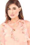 Jasmine Bains_Pink Silk Organza Embroidered Cape And Skirt Set_Online_at_Aza_Fashions
