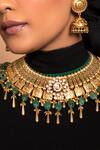 Buy_Joules by Radhika_Gold Plated Polki Bead Drop Choker Set_Online_at_Aza_Fashions