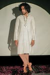 Buy_Jubinav Chadha_White Silk Staple And Sequin Georgette Embroidery Mirror Kurta Set _at_Aza_Fashions