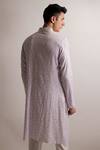 Shop_Jubinav Chadha_Purple Cotton Jacquard Gota, Mirror, Sequin Embroidered Work Kurta Set _at_Aza_Fashions