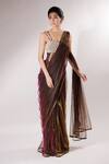 Buy_Jubinav Chadha_Purple Net Embroidered Sea Shells Scoop Neck Kisori Saree Gown _at_Aza_Fashions