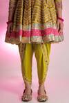 Buy_Jubinav Chadha_Green Silk Organza Embroidered Mirror And Kantha Notched Citra Anarkali Set _Online_at_Aza_Fashions