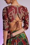Buy_Jubinav Chadha_Multi Color Silk Chanderi Printed Scoop Kastoori Draped Lehenga Saree _Online_at_Aza_Fashions