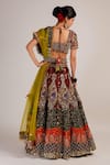 Jubinav Chadha_Red Raw Silk, Net Zari And Zardozi V Neck Pavitra Embroidered Bridal Lehenga Set _Online_at_Aza_Fashions