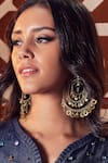 Charkhee_Gold Plated Pearls Jhoomer Handmade Chandbalis _Online_at_Aza_Fashions