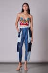 Saaksha & Kinni_Blue Denim Patchwork Jeans _Online_at_Aza_Fashions