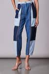 Buy_Saaksha & Kinni_Blue Denim Patchwork Jeans _Online_at_Aza_Fashions