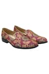Buy_Veruschka by Payal Kothari_Pink Jacquard Loafers_at_Aza_Fashions