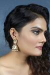 Buy_Just Jewellery_White Diamonds, Stones Pachi Jadtar Jhumkas _at_Aza_Fashions