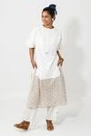 Buy JAYATI GOENKA White Cotton Geometric And Floral Round Tunic & Pant Set at Aza Fashions Buy_JAYATI GOENKA_White Cotton Geometric And Floral Round Tunic & Pant Set _at_Aza_Fashions