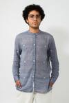Buy JAYATI GOENKA Grey Cotton Thread Woven Shirt at Aza Fashions Buy_JAYATI GOENKA_Grey Cotton Thread Woven Shirt _at_Aza_Fashions