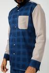 JAYATI GOENKA Blue Cotton Checkered Shirt at Aza Fashions JAYATI GOENKA_Blue Cotton Checkered Shirt _at_Aza_Fashions