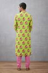 Shop_Torani_Green Kurta Viscose Crepe, Pant Pure Linen Chintz Angoori Rameet Set _at_Aza_Fashions