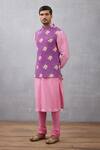 Torani_Purple Bundi Viscose Crepe, Kurta Handwoven Jamuni Gurnoor Printed And Set _Online_at_Aza_Fashions