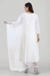 Shop_Asaga_White Cotton Pant Mul Cotton Dupatta Organza, Kurta Chanderi Silk Round Set _at_Aza_Fashions
