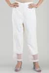 Buy_Asaga_White Cotton Pant Mul Cotton Dupatta Organza, Kurta Chanderi Silk Round Set _Online_at_Aza_Fashions
