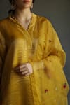 Shop_Begum_Yellow Kurta And Pant Tissue Dupatta Organza Inner Mulmul V Embroidered Set _Online_at_Aza_Fashions