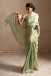 Buy_Priyanka Raajiv_Blue Silk Chanderi Woven Thread Saree_at_Aza_Fashions