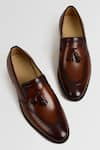 Buy_Luxoro Formello_Brown Hand Painted Tassel Loafers  _at_Aza_Fashions