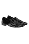 Buy_Veruschka by Payal Kothari_Black Velvet Embroidered Loafers _at_Aza_Fashions