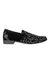 Veruschka by Payal Kothari_Black Velvet Embroidered Loafers _Online_at_Aza_Fashions