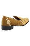 Shop_Veruschka by Payal Kothari_Beige Velvet Zardozi Embroidered Loafers_Online_at_Aza_Fashions