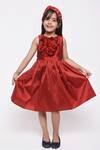 Buy_Jelly Jones_Red Floral Silk Blend Dress For Girls_at_Aza_Fashions
