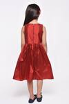 Shop_Jelly Jones_Red Floral Silk Blend Dress For Girls_at_Aza_Fashions