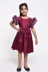 Buy_Jelly Jones_Purple Ruffle Silk Blend Dress For Girls_at_Aza_Fashions