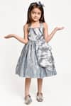 Buy_Jelly Jones_Grey Silk Embellished Sequin Work Pleated Dress _at_Aza_Fashions