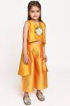 Jelly Jones_Yellow Floral Motif Top And Pant Set For Girls_Online_at_Aza_Fashions