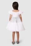 Shop_Jelly Jones_White Woven Net Embroidered Sequin Work Dress _at_Aza_Fashions